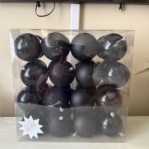 Sophisticated Black Shatterproof Holiday Ornaments